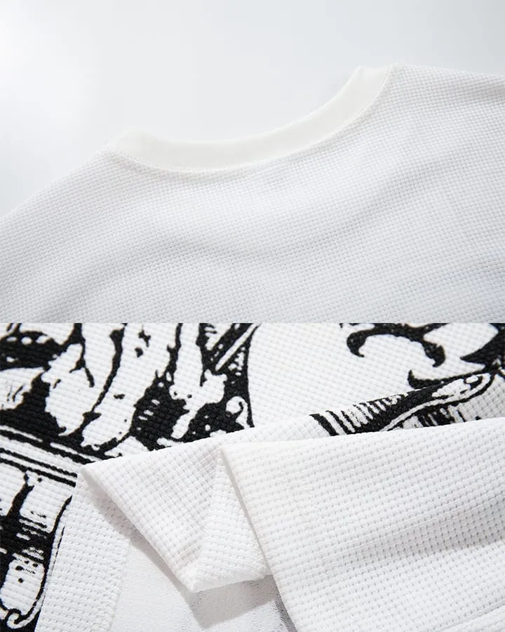 KIIKIO Gothic Eagle Graphic Long Sleeve Top