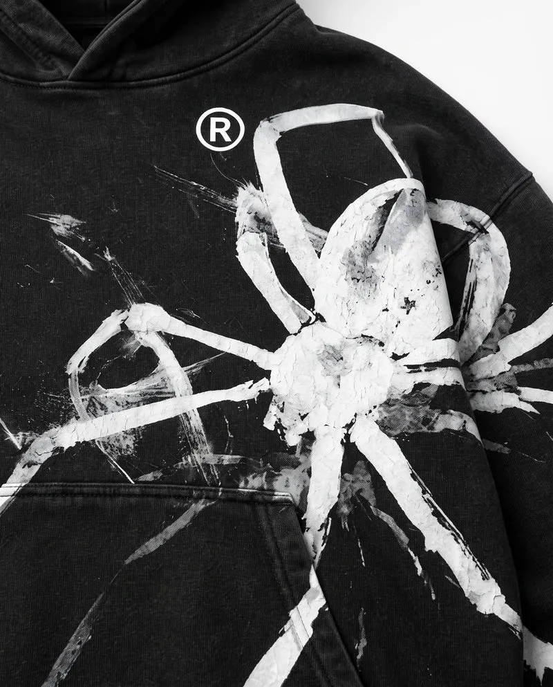 KIIKIO Retro Abstract Brush Stroke Graphic Oversized Hoodie