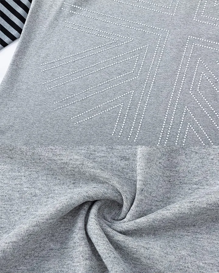 KIIKIO Striped Layered Graphic Hoodie