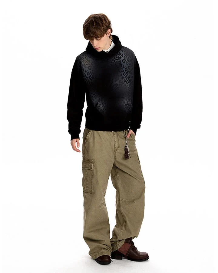 KIIKIO Leopard Print Oversized Hoodie