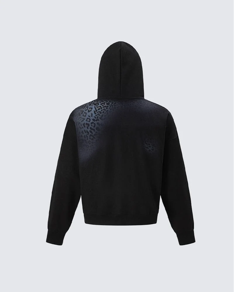 KIIKIO Leopard Print Oversized Hoodie