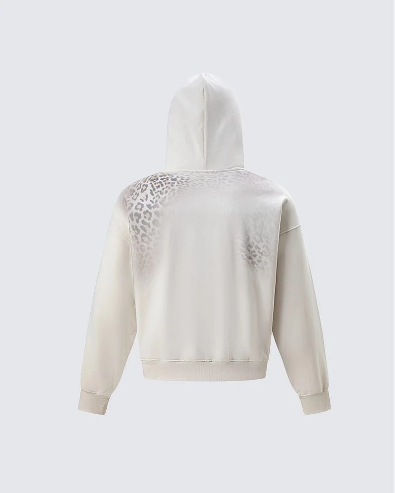 KIIKIO Leopard Print Oversized Hoodie