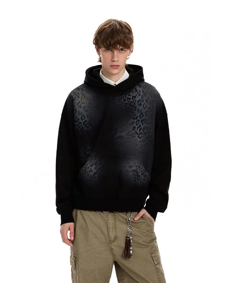 KIIKIO Leopard Print Oversized Hoodie