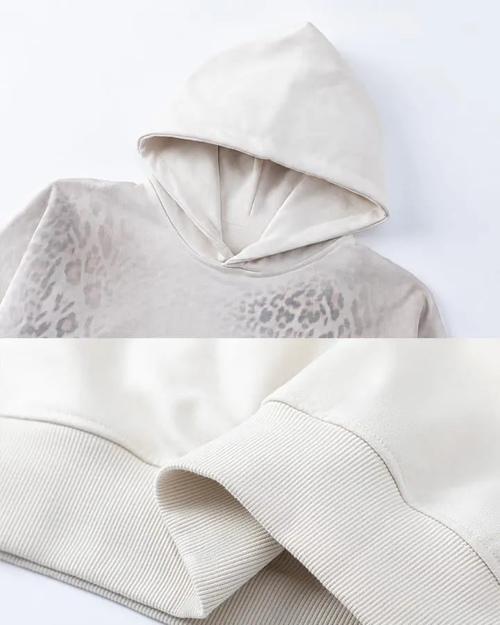 KIIKIO Leopard Print Oversized Hoodie