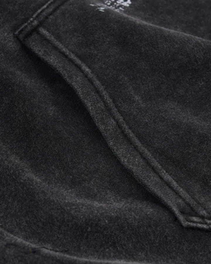 KIIKIO Vintage Lettering Graphic Zip-Up Hoodie