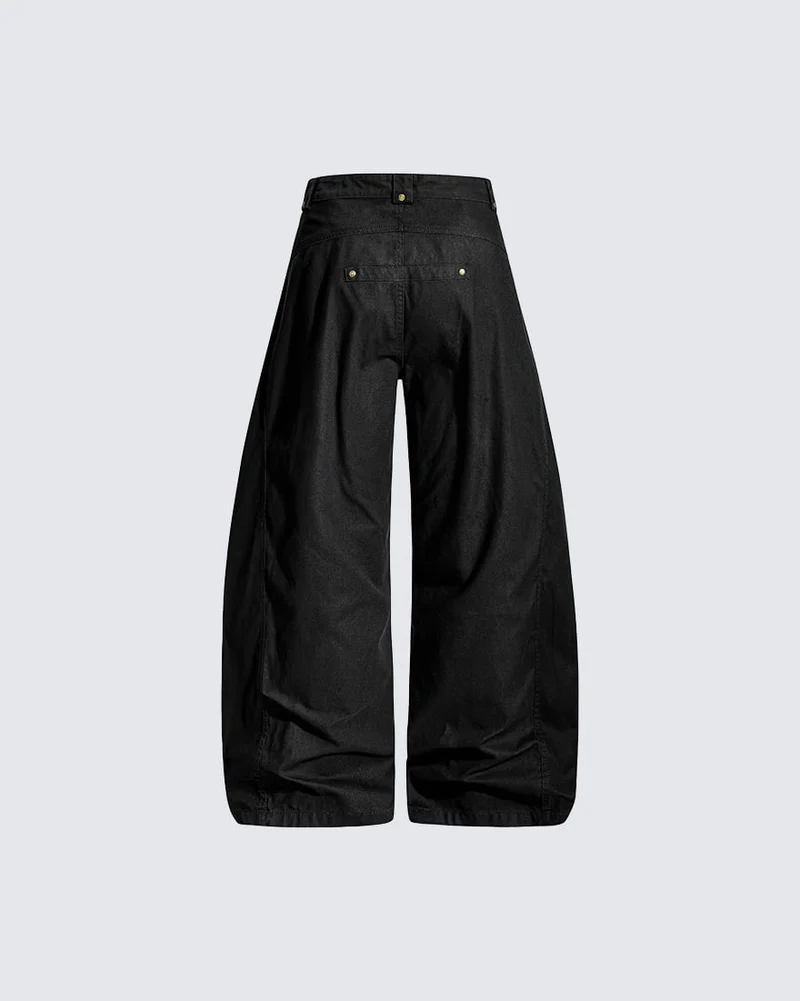 KIIKIO Rivet Vintage Curved Leg Cargo Pants