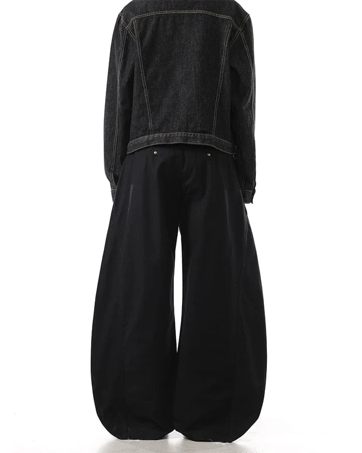 KIIKIO Rivet Vintage Curved Leg Cargo Pants