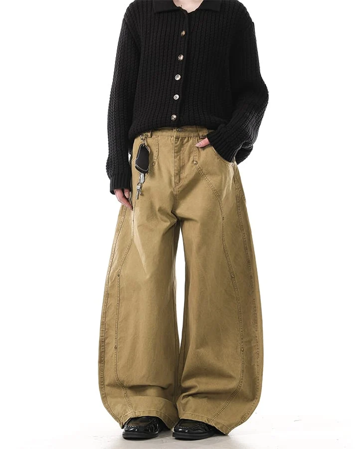 KIIKIO Rivet Vintage Curved Leg Cargo Pants