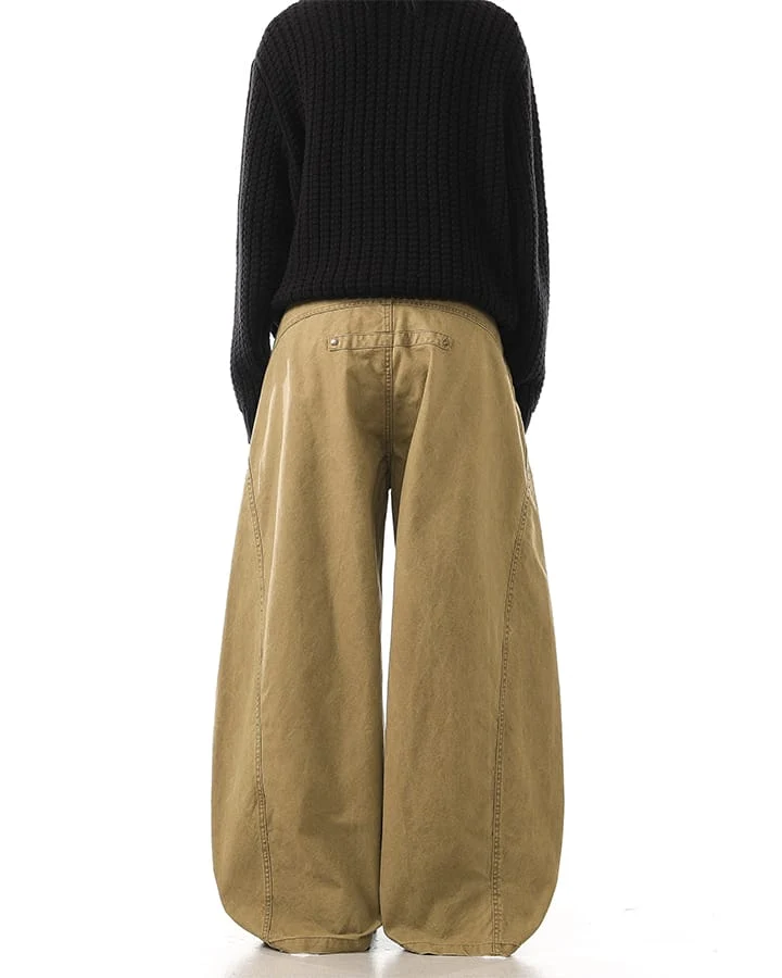 KIIKIO Rivet Vintage Curved Leg Cargo Pants