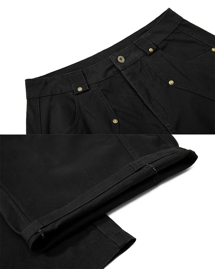 KIIKIO Rivet Vintage Curved Leg Cargo Pants
