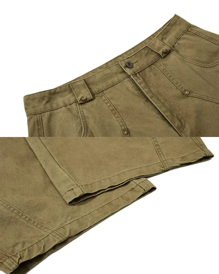 KIIKIO Rivet Vintage Curved Leg Cargo Pants