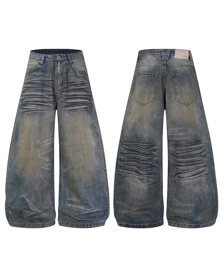 KIIKIO Vintage Washed Wide Leg Jeans