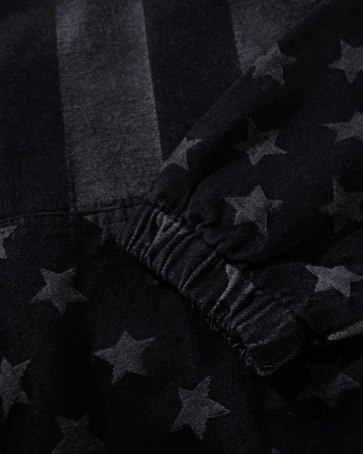 KIIKIO American Star Pattern Oversized Hooded Sweatshirt