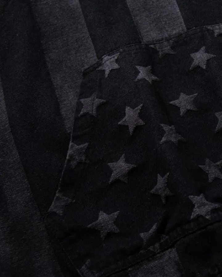 KIIKIO American Star Pattern Oversized Hooded Sweatshirt