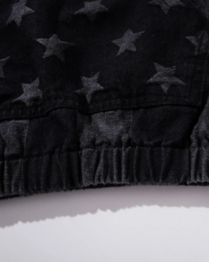 KIIKIO American Star Pattern Oversized Hooded Sweatshirt