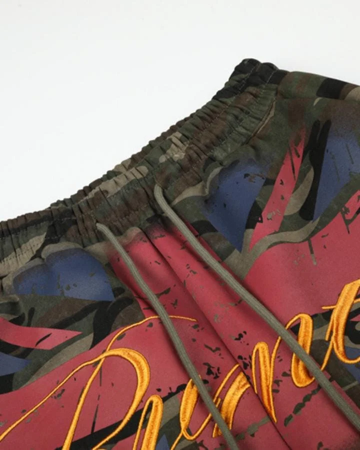 KIIKIO American Camouflage Graphic Print Casual Sweatpants