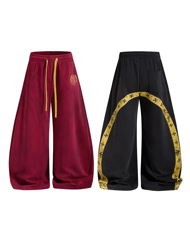 KIIKIO Vintage Wide Leg Back Graphic Track Pants