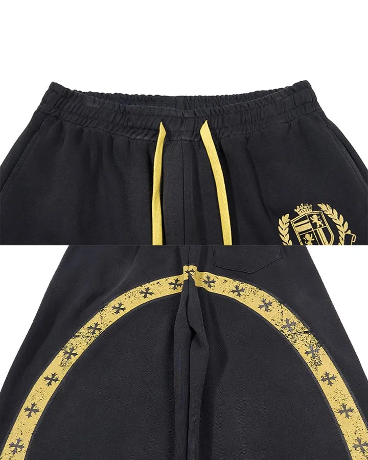 KIIKIO Vintage Wide Leg Back Graphic Track Pants
