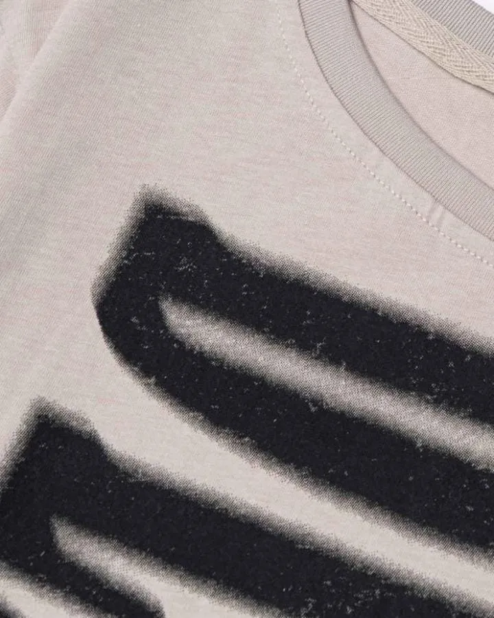 KIIKIO American Abstract Spray Paint Graphic Long Sleeve T-Shirt