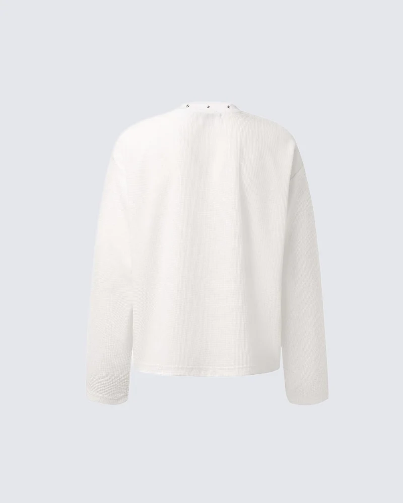 KIIKIO Gothic Cross Studded Long Sleeve T-Shirt