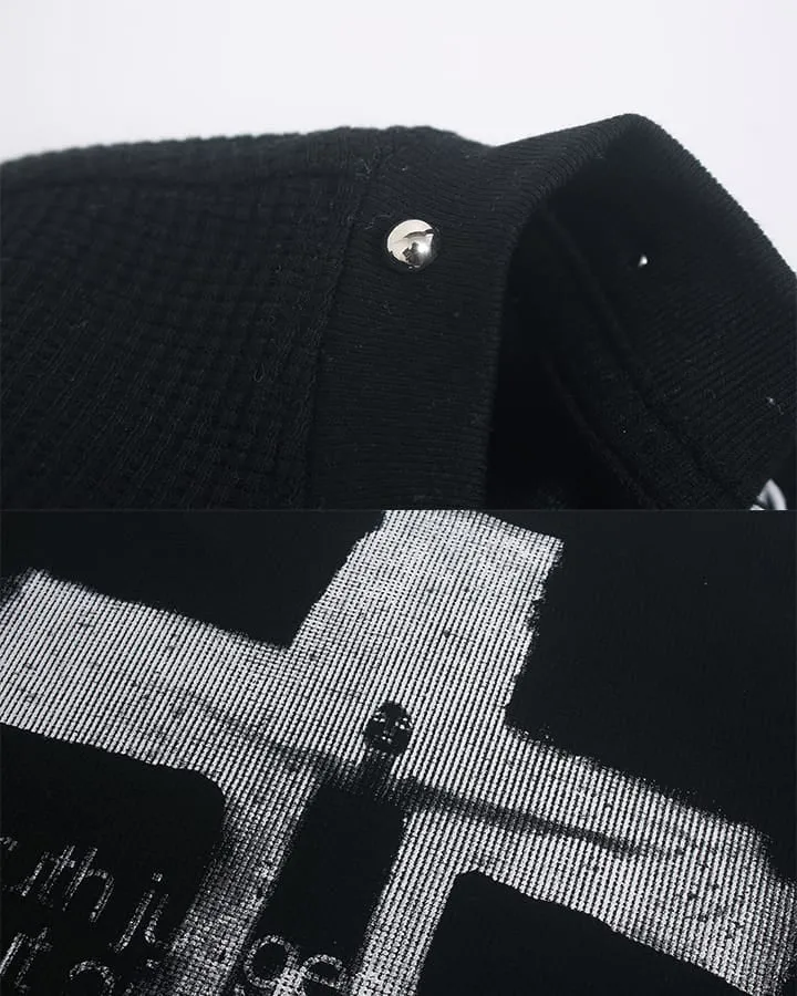 KIIKIO Gothic Cross Studded Long Sleeve T-Shirt