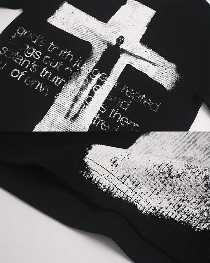 KIIKIO Gothic Cross Graphic Oversized T-Shirt