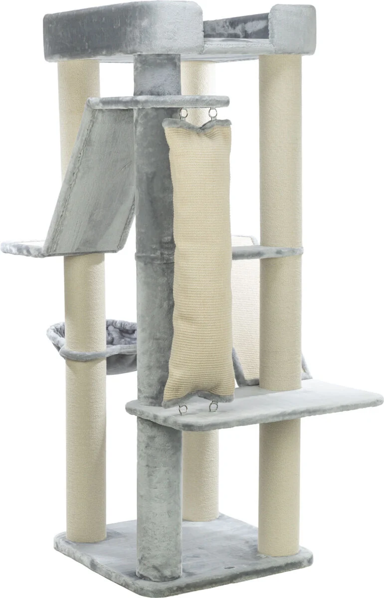 Grauer Kratzbaum XXL Active mit Klettersack für große und schwere Katzen