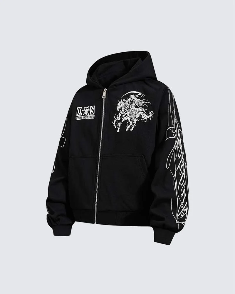 KIIKIO Undead Knight Zip Hoodie