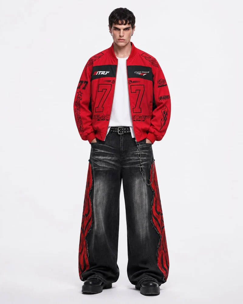 KIIKIO Racing Graphic Varsity Jacket