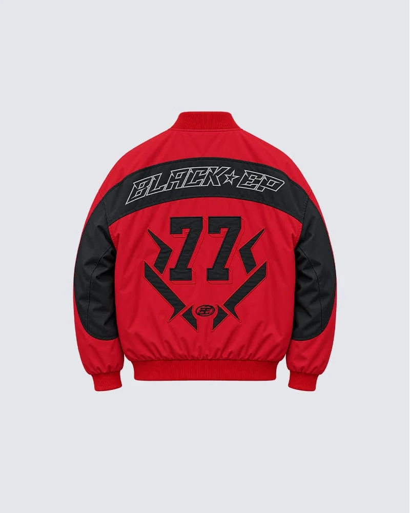 KIIKIO Racing Graphic Varsity Jacket