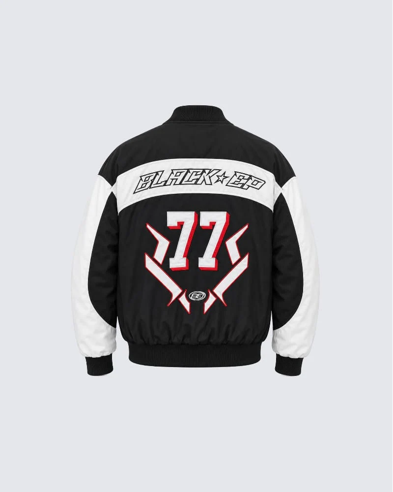 KIIKIO Racing Graphic Varsity Jacket