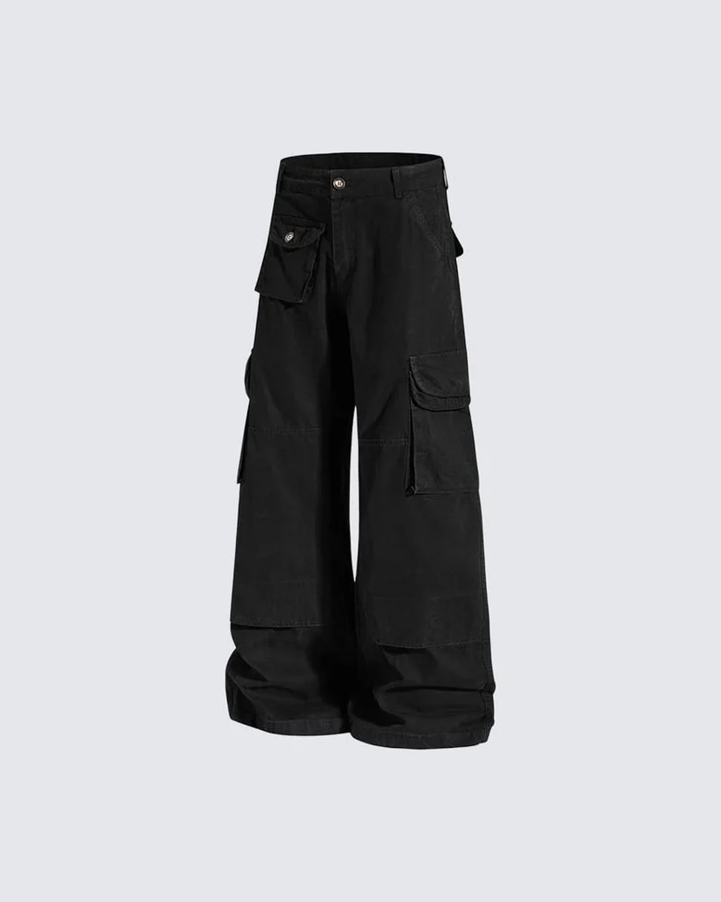 KIIKIO Vintage Utility Loose Cargo Pants