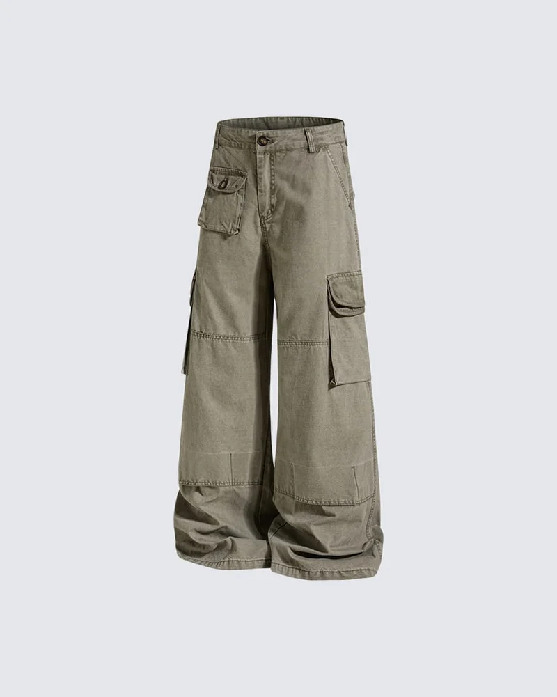 KIIKIO Vintage Utility Loose Cargo Pants