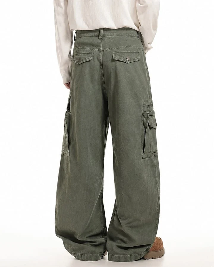 KIIKIO Tactical Wide-Leg Cargo Pants
