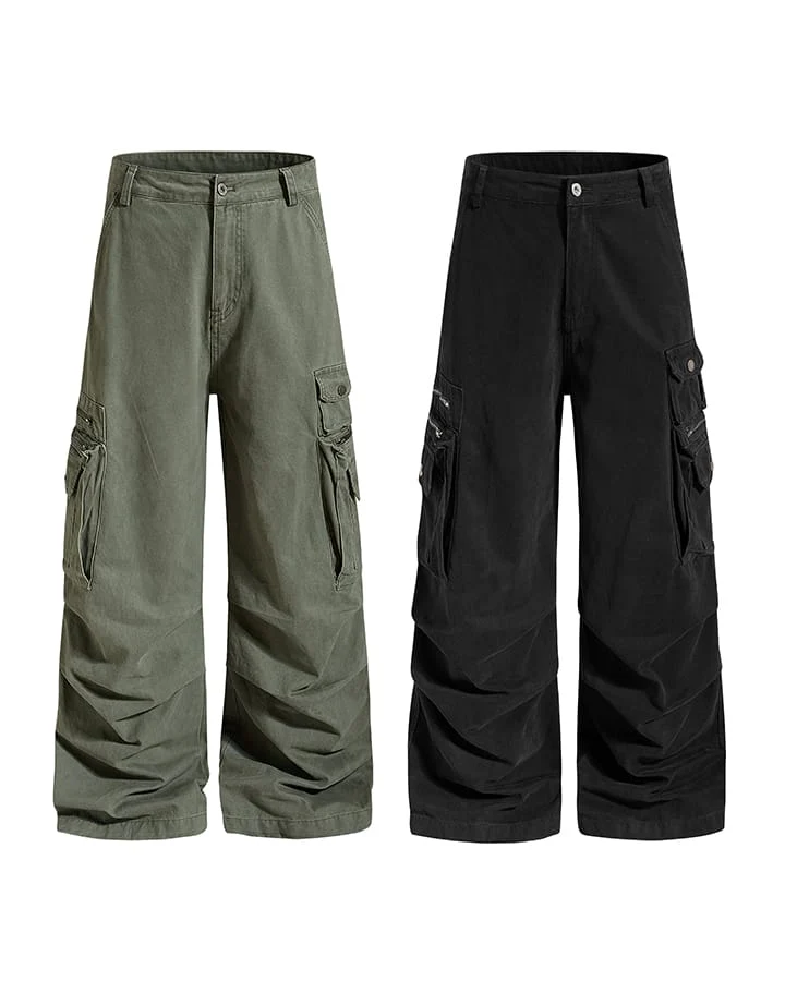 KIIKIO Tactical Wide-Leg Cargo Pants