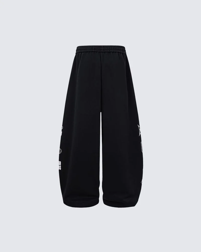 KIIKIO High Street Graphic Patch Loose Sweatpants
