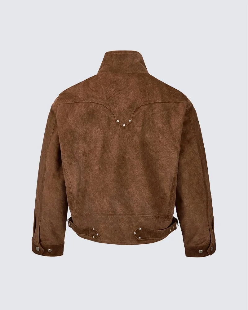 KIIKIO Vintage Buckle Zipper Jacket