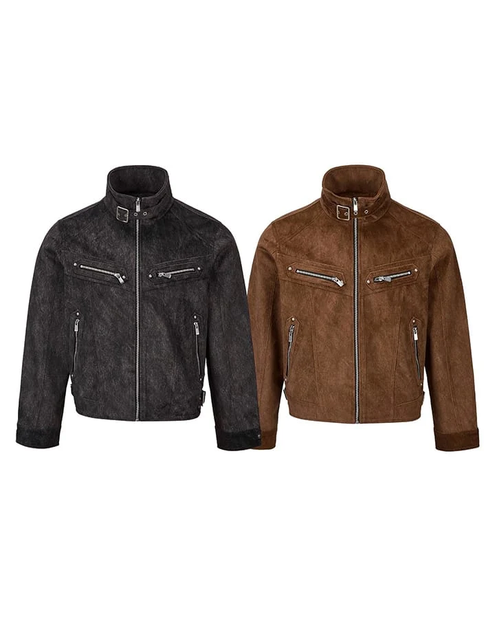 KIIKIO Vintage Buckle Zipper Jacket