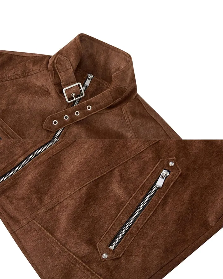 KIIKIO Vintage Buckle Zipper Jacket