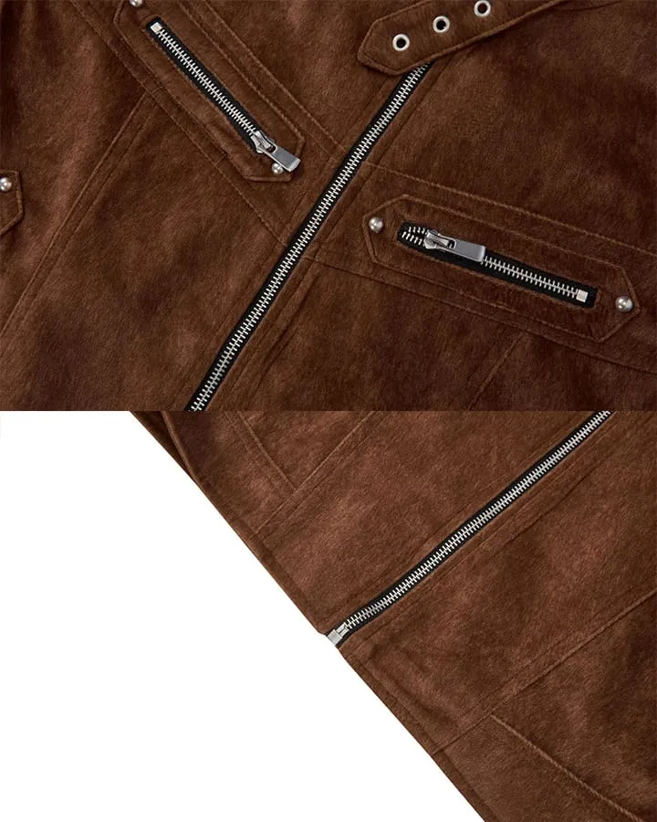 KIIKIO Vintage Buckle Zipper Jacket
