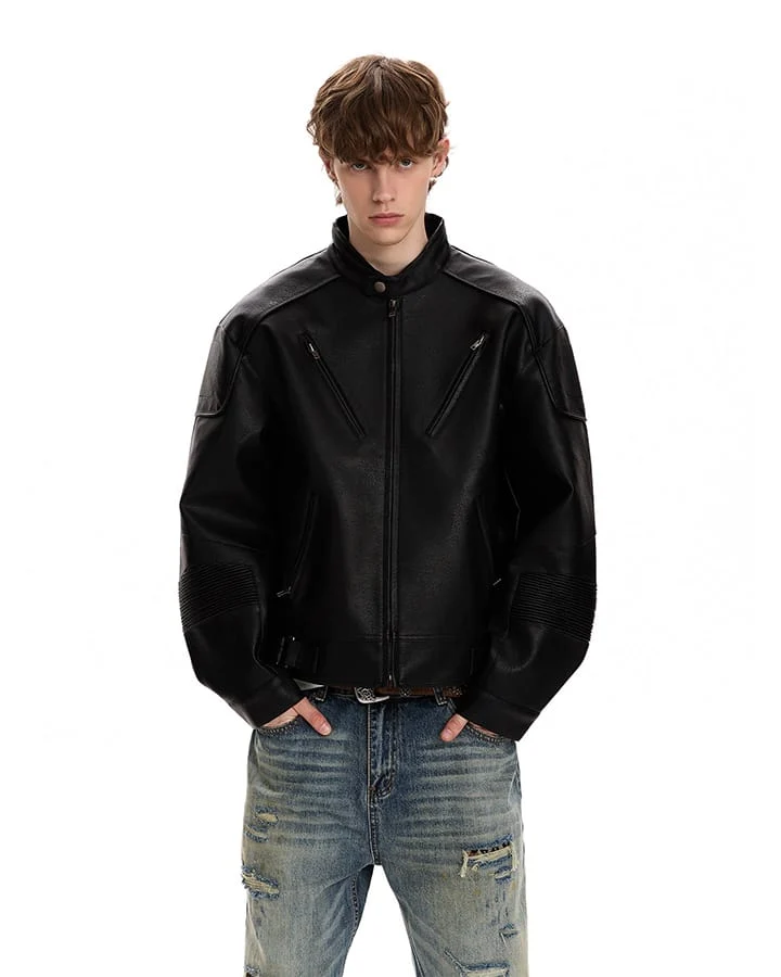 KIIKIO Dark Heavy-Duty Structured Zipper Jacket