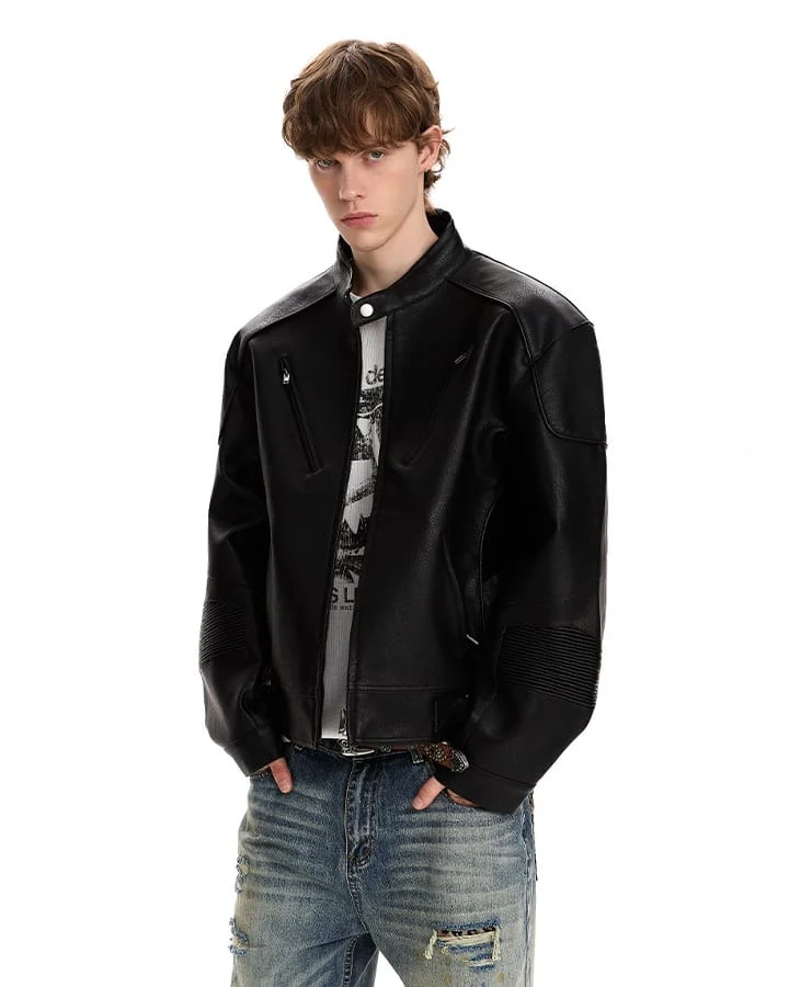 KIIKIO Dark Heavy-Duty Structured Zipper Jacket