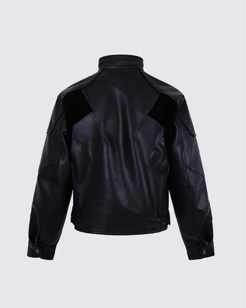 KIIKIO Dark Heavy-Duty Structured Zipper Jacket