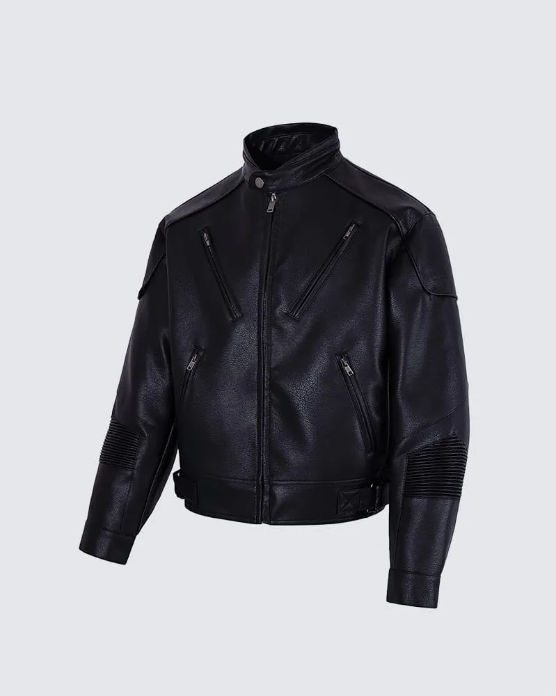 KIIKIO Dark Heavy-Duty Structured Zipper Jacket