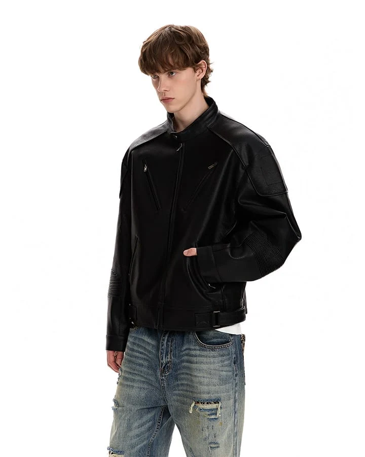 KIIKIO Dark Heavy-Duty Structured Zipper Jacket