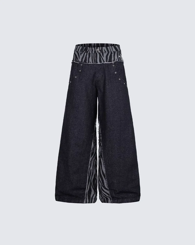 KIIKIO Grunge Patchwork Jeans