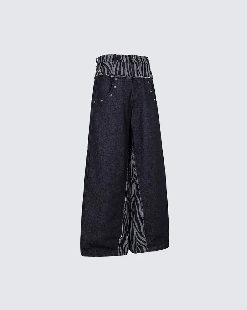 KIIKIO Grunge Patchwork Jeans