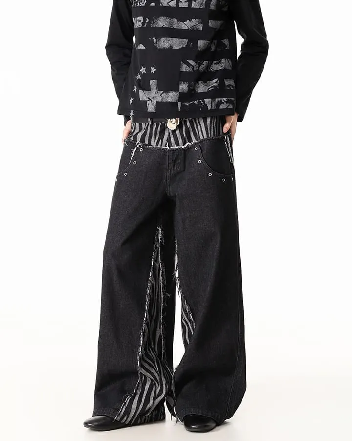 KIIKIO Grunge Patchwork Jeans