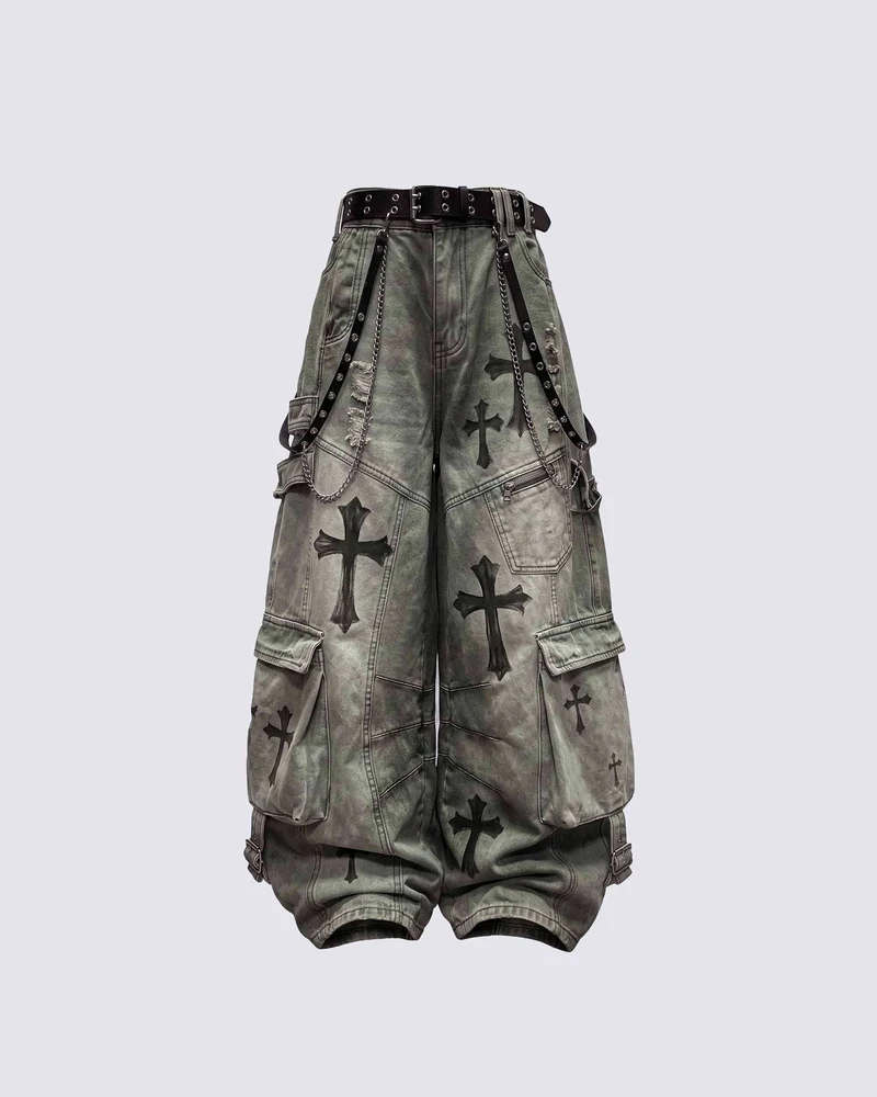 KIIKIO SYMBIOTE Series | Grunge Washed Cargo Pants