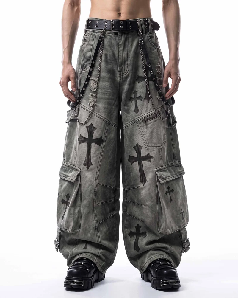 KIIKIO SYMBIOTE Series | Grunge Washed Cargo Pants